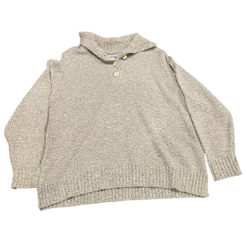 Croft & Barrow Women's Gray Marled Collar Button Cable Knit Sweater Size 2X